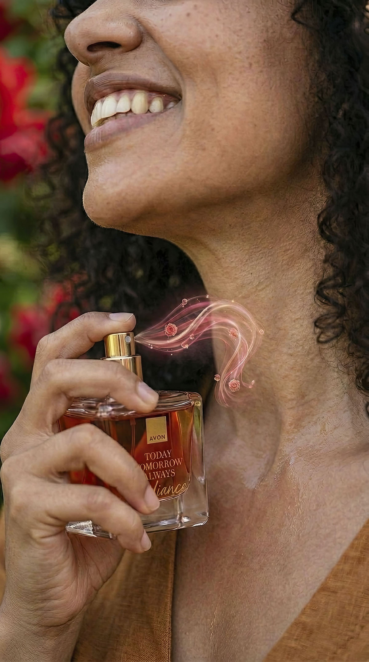 Keyframe 5 — Applying the fragrance as the magic mist begins to form